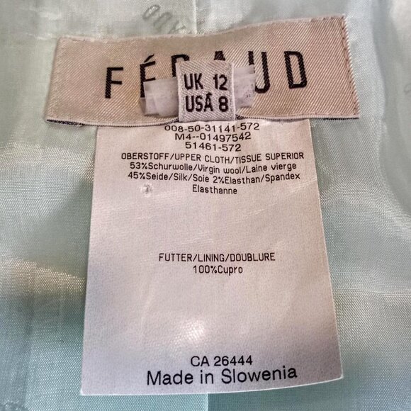 Vintage Feraud Mint Green Silk Wool Jacket - Picture 6 of 7